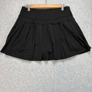 Vital Life Athletic Tennis Skort Skirt Womens XL Black Pleated Spandex Blend